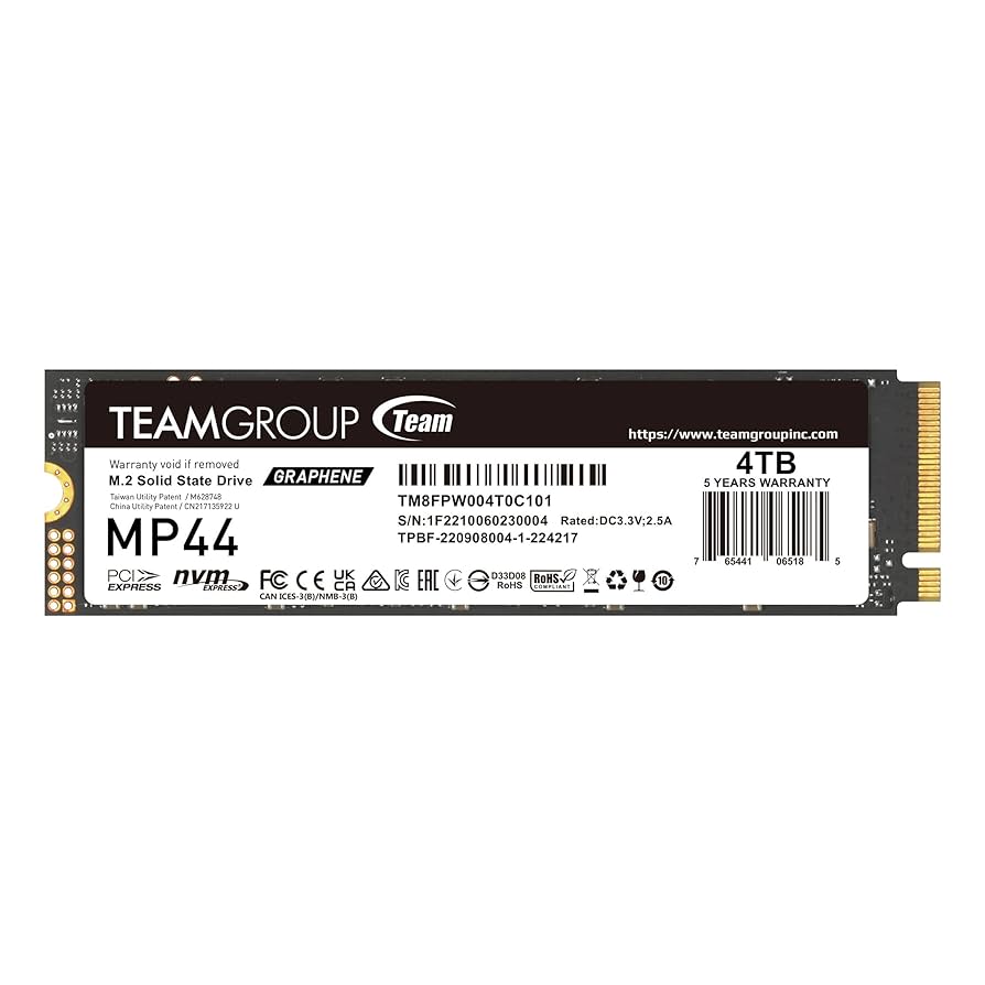 M.2 SSD 4TB分【フォーマット済】 Amazon | SIX NVMe M.2 SSD PCIe Gen4x4 4TB M.2 2280規格 最大